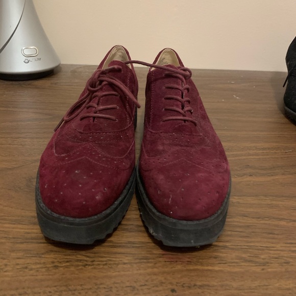 Nine West burgundy platform oxfords - Picture 2 of 2